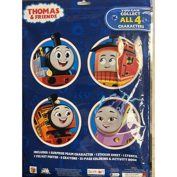 Thomas & Friends Surprise Play Pack Stickers Velvet Poster Crayons Coloring Book - Picture 2 of 2